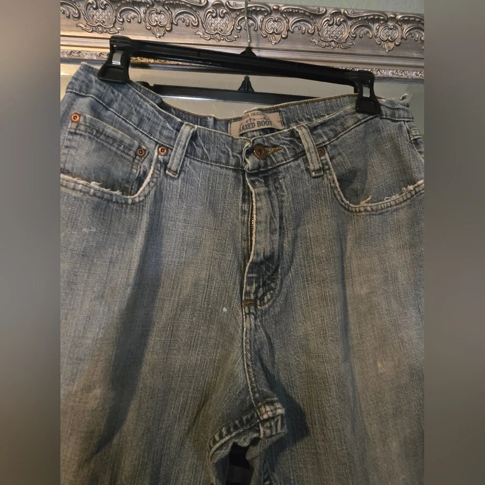 VINTAGE Y2K Wrangler Baggy Men's Distressed Faded Blue Jeans 32x30